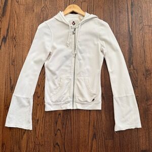 Twisted Heart Women's Vintage Jacket Full Zip Hoodie Lace Heart Y2K Size S